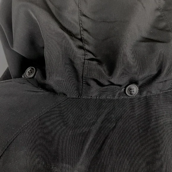 Black and Taupe 1 Madison Hooded Raincoat with Detachable Hood - Picture 5 of 6